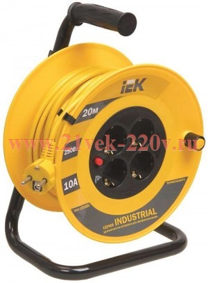 Катушка УК20 с т/з 4 места 2Р+PЕ/20м 3х1,0 мм2