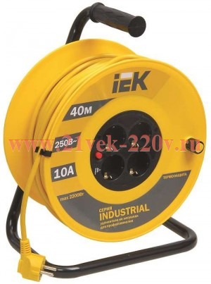 Катушка УК40 с т/з 4 места 2Р+PЕ/40м 3х1,0 мм2