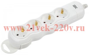 Колодка удлинителя 4-мест. с заземл. РПр04 IEK WYP10-D-KP-16-04-ZS-K01