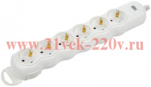 Колодка удлинителя 6-мест. с заземл. РПр06 IEK WYP10-D-KP-16-06-ZS-K01