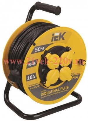 Катушка УК50 с т/з 4 места 2Р+PЕ/50метров 3х1,5мм2 IP44