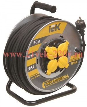 Катушка УК50 на мет с т/з 4 места 2Р+PЕ/50м КГ 3х1,5мм2 IP44