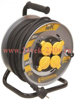 Катушка УК30 на мет с т/з 4 места 2Р+PЕ/30м КГ 3х1,5мм2 IP44