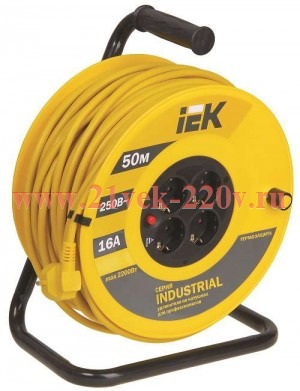 Катушка УК50 с т/з 4 места 2Р+PЕ/50м 3х1,5 мм2