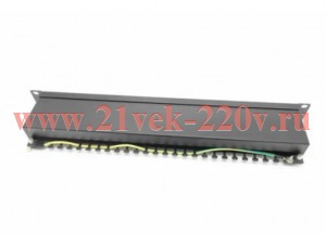 Патч-панель 19 1U кат.5E экранир. 24 порта RJ45 Dual IDC TOKOV ELECTRIC TKE-PP-5E-1U-24P-STP