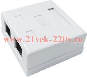 Розетка компьютерная 8P8C (RJ45) UTP кат.5E 2 порта TOKOV ELECTRIC TKE-SMB-8P8C-2P-UTP