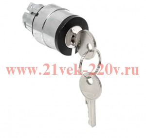 Механизм переключателя исполнительный XB4 IP65 на 2 положения с замком с извлечением ключа во всех п