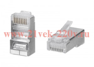 Коннектор RJ45(8P8C) кат.5E экранир. универс. (уп.100шт) TOKOV ELECTRIC TKE-CN-5E24-STP