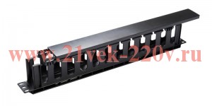 Органайзер кабельный 19дюйм 1U с крышкой TOKOV ELECTRIC TKE-CM-1U-PC