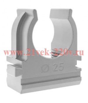 Крепеж-клипса для труб d25мм сер. (уп.100шт) TOKOV ELECTRIC TKE-LC-25-C06/100