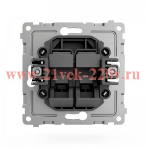 Розетка компьютерная 2-м СП Pixel RJ45 кат.5E механизм карбон TOKOV ELECTRIC TKE-PX-RC2-C14