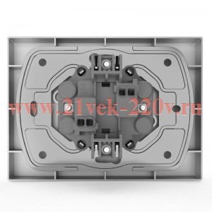 Розетка 2-м СП Pixel 16А IP20 без заземл. в сборе алюм. TOKOV ELECTRIC TKE-PX-R2F-C03