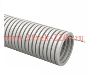 Труба гофрированная d20мм ПВХ с протяжкой сер. (уп.100м) TOKOV ELECTRIC TKE-TG/P-20-C06/100