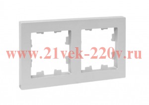 Рамка 2-м Эпика пластик алюм. EKF UP1-FPA-02