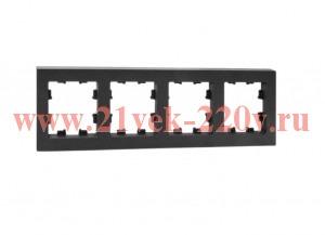 Рамка 4-м Эпика пластик черн. EKF UP1-FPB-04