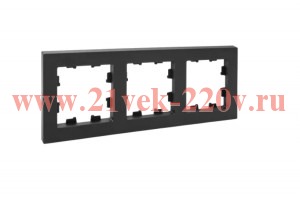 Рамка 3-м Эпика пластик черн. EKF UP1-FPB-03