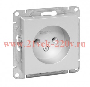 Розетка СП Эпика 16А без заземл. без шторок механизм алюм. EKF UP1-SOA-100