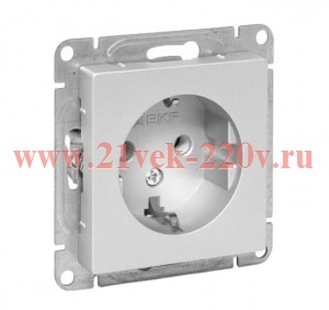 Розетка СП Эпика 16А с заземл. без защ. шторок механизм алюм. EKF UP1-SOA-110
