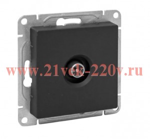 Розетка телевизионная оконечная TV СП Эпика механизм черн. EKF UP1-SOB-TV-3