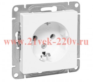 Розетка СП Эпика 16А с заземл. без защ. шторок механизм бел. EKF UP1-SOW-110
