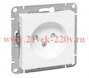 Розетка СП Эпика 16А без заземл. защ. шторки механизм бел. EKF UP1-SOW-101