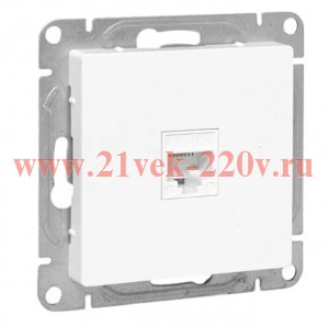 Розетка телефонная 1-м СП Эпика RJ11 механизм бел. EKF UP1-SOW-RJ11