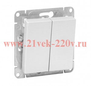 Выключатель кнопочный 2-кл. СП Эпика механизм алюм. EKF UP1-SWA-23