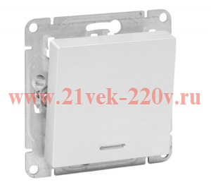 Выключатель 1-кл. СП Эпика с подсветкой механизм алюм. EKF UP1-SWA-14