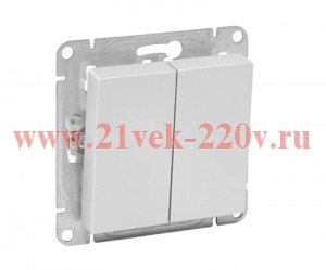 Выключатель 2-кл. СП Эпика механизм алюм. EKF UP1-SWA-20