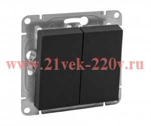 Выключатель 2-кл. СП Эпика механизм черн. EKF UP1-SWB-20