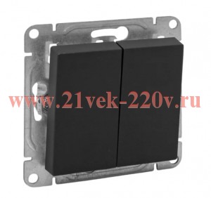 Выключатель проходной 2-кл. СП Эпика механизм черн. EKF UP1-SWB-21