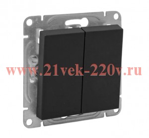 Выключатель кнопочный 2-кл. СП Эпика механизм черн. EKF UP1-SWB-23