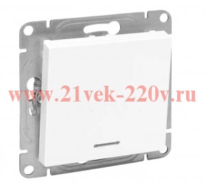 Выключатель 1-кл. СП Эпика с подсветкой механизм бел. EKF UP1-SWW-14