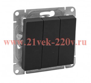 Выключатель 3-кл. СП Эпика механизм черн. EKF UP1-SWB-31