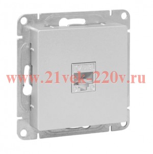 Розетка телефонная 1-м СП Эпика RJ11 механизм алюм. EKF UP1-SOA-RJ11