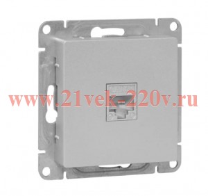 Розетка компьютерная СП Эпика RJ45 кат.5 механизм алюм. EKF UP1-SOA-RJ45-5