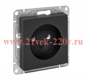 Розетка СП Эпика 16А без заземл. без шторок механизм черн. EKF UP1-SOB-100