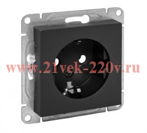 Розетка СП Эпика 16А с заземл. без защ. шторок механизм черн. EKF UP1-SOB-110