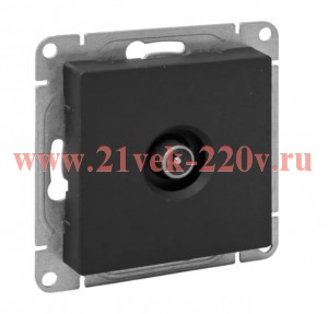 Розетка телевизионная проходная TV СП Эпика механизм черн. EKF UP1-SOB-TV-2