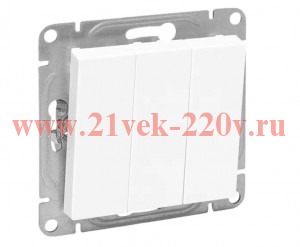 Выключатель 3-кл. СП Эпика механизм бел. EKF UP1-SWW-31