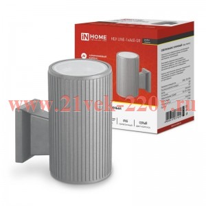 Светильник уличный односторонний НБУ LINE-1хA60-GR алюм. под лампу 1хA60 E27 230В CITY IP65 сер. IN