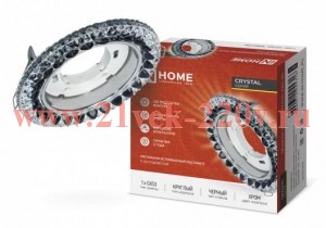 Светильник встраиваемый GX53R-crystal R42L-BC с подсветкой 4К под GX53 черн./хром IN HOME 4690612044