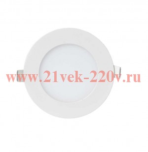 Светильник светодиодный ДВО RLP-eco 6Вт 230В 4000К 420Лм 120/100мм IP40 бел. IN HOME 4690612009995