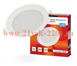 Светильник светодиодный RLP-VC 12Вт 230В 4000К 960лм 145мм IP40 панель круглая бел. IN HOME 46906120