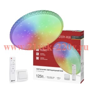 Светильник светодиодный COMFORT MYSTERY-RGB 125Вт 3000-6500К 10000лм 230В 500х80мм с пультом ДУ IN H