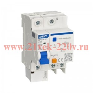 Выключатель автоматический дифференциального тока 2п (1P+N) C 32А 30мА тип AC 6кА NXBLE-63 (R) CHINT