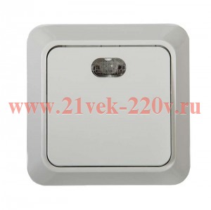 Выключатель 1-кл. BOLLETO с подсвет. накл. 7121 бел. ASD / IN HOME 4680005959754