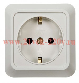 Розетка 1-м BOLLETO с заземл. накл. 7028 бел. ASD / IN HOME 4680005959792