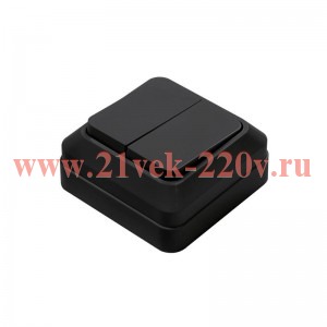 Выключатель 2-кл. BOLLETO накладной 7023B черн. IN HOME 4690612061023