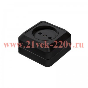 Розетка 1-м BOLLETO накладная 7022B черн. IN HOME 4690612061030